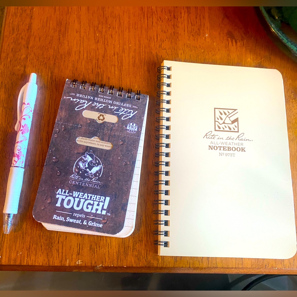 New! Two RITE in the Rain Weatherproof Top Spiral Notebooks Tan Cover